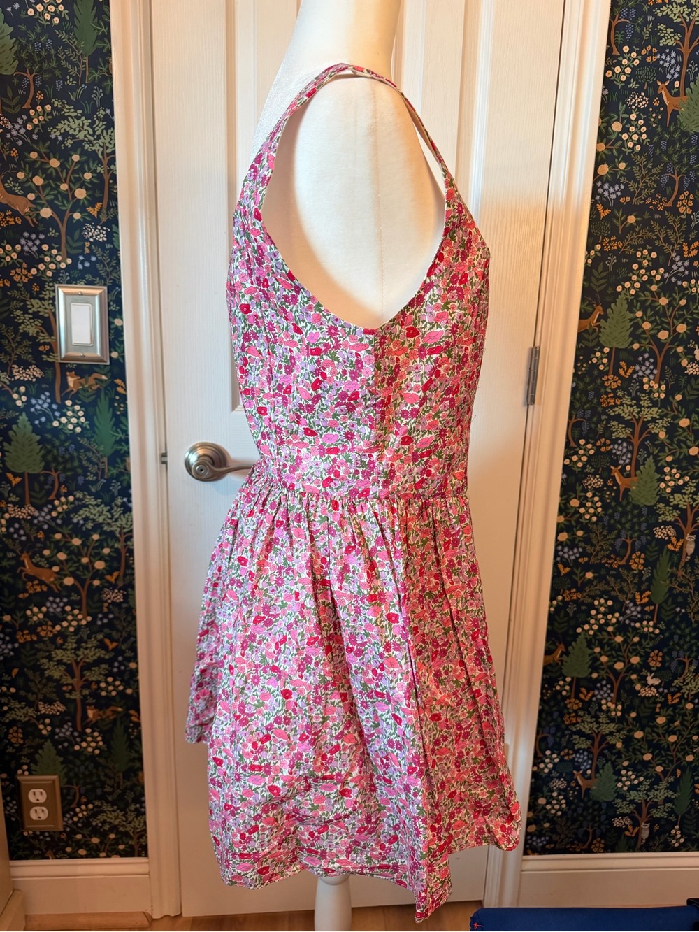 LoveShackFancy White Top with Pink Heart Button and Floral Tie - Picture 3 of 7